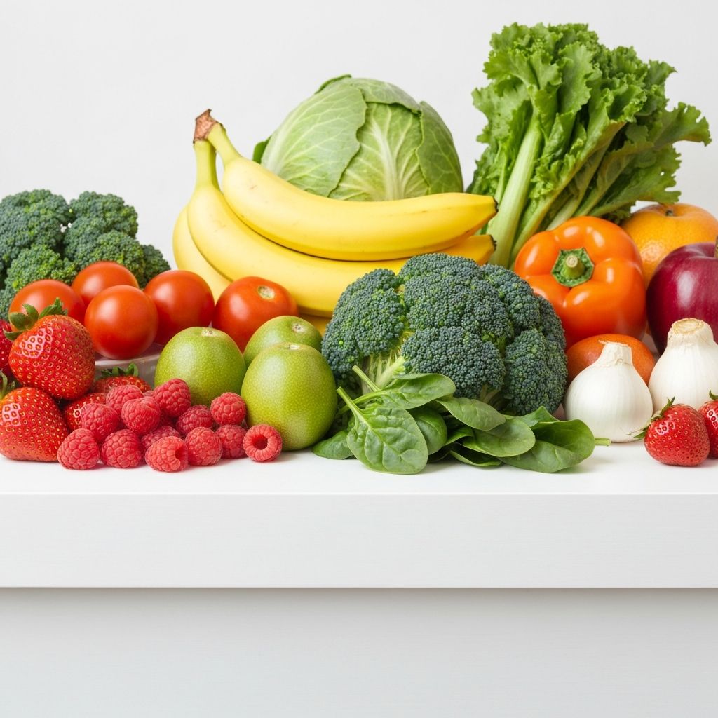 Fresh vegetables and fruits representing healthy nutrition